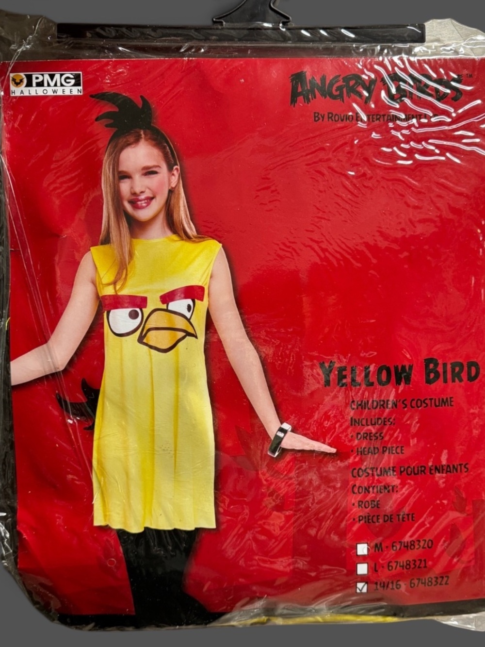Angry Birds Yellow Bird Halloween Costume Girls 14/16 New NIP